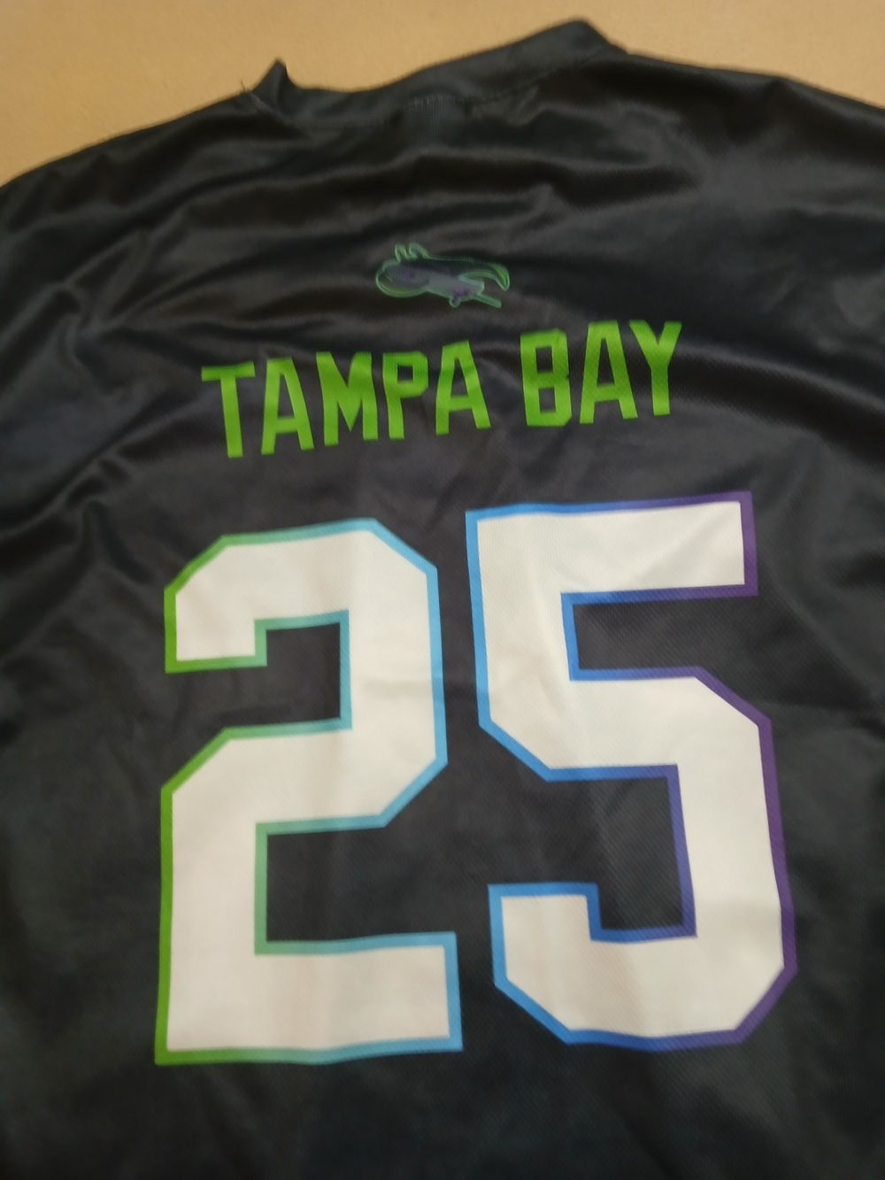 Black Tampa Bay #25 Men's Athletic Jersey — Crown Automotive Accent - Picture 5 of 5